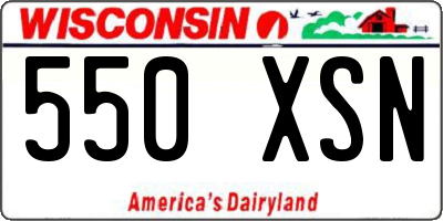 WI license plate 550XSN