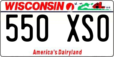 WI license plate 550XSO