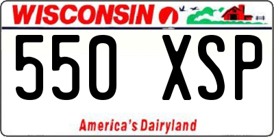 WI license plate 550XSP