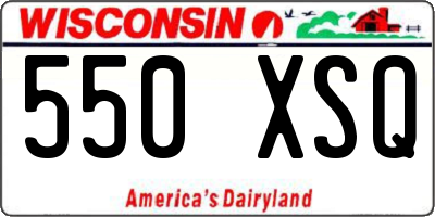 WI license plate 550XSQ