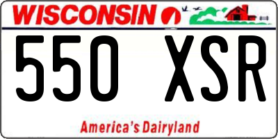 WI license plate 550XSR