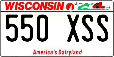 WI license plate 550XSS