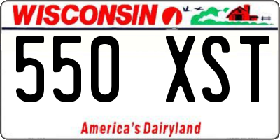 WI license plate 550XST
