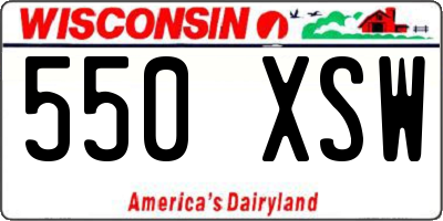 WI license plate 550XSW