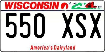 WI license plate 550XSX