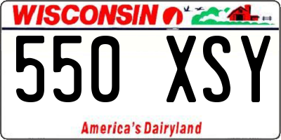 WI license plate 550XSY