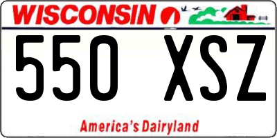 WI license plate 550XSZ