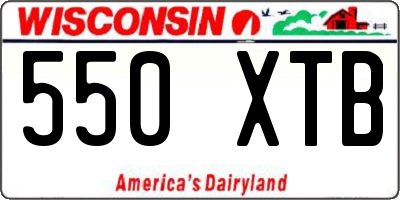 WI license plate 550XTB