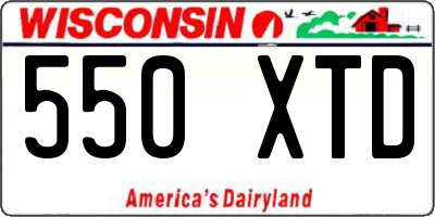 WI license plate 550XTD