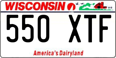 WI license plate 550XTF