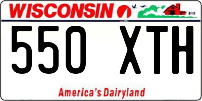 WI license plate 550XTH