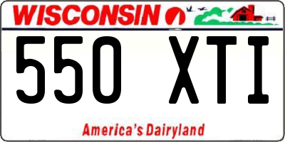 WI license plate 550XTI