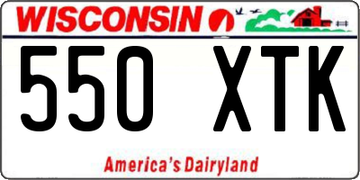 WI license plate 550XTK