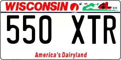 WI license plate 550XTR