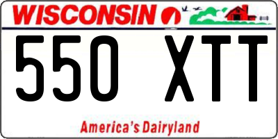 WI license plate 550XTT