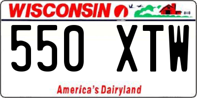 WI license plate 550XTW