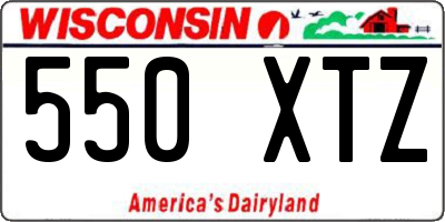 WI license plate 550XTZ