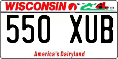 WI license plate 550XUB