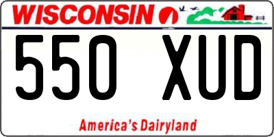 WI license plate 550XUD