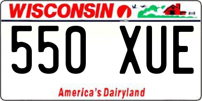 WI license plate 550XUE