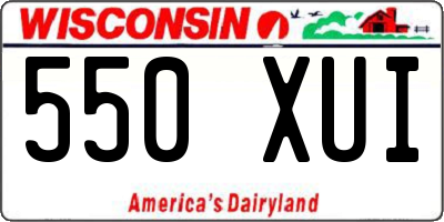 WI license plate 550XUI