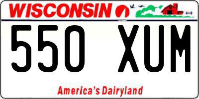 WI license plate 550XUM