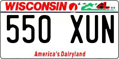WI license plate 550XUN
