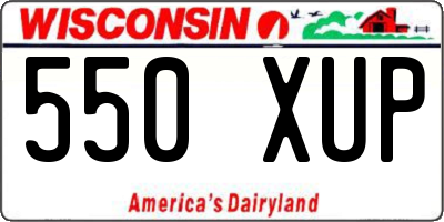 WI license plate 550XUP
