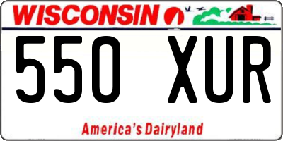 WI license plate 550XUR
