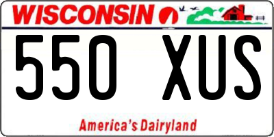WI license plate 550XUS
