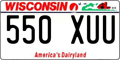 WI license plate 550XUU