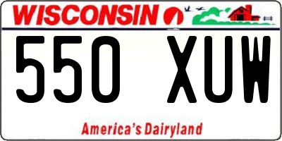WI license plate 550XUW