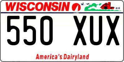 WI license plate 550XUX