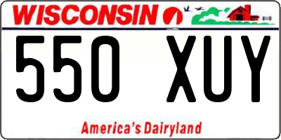 WI license plate 550XUY