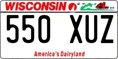 WI license plate 550XUZ