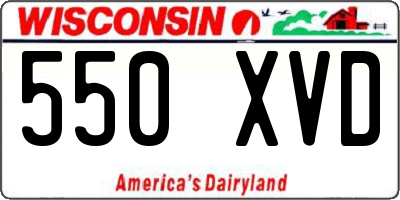 WI license plate 550XVD