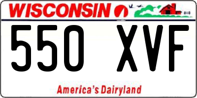 WI license plate 550XVF