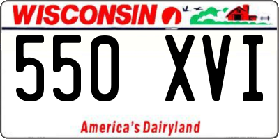 WI license plate 550XVI