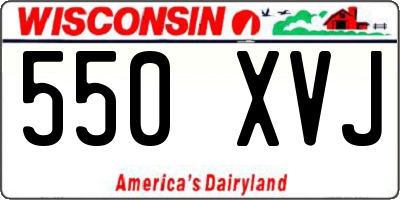 WI license plate 550XVJ