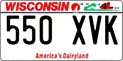 WI license plate 550XVK