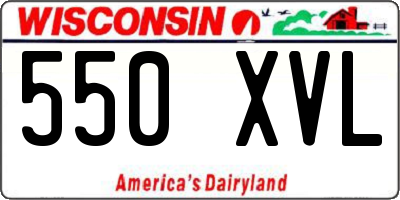 WI license plate 550XVL