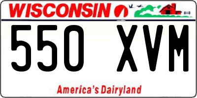WI license plate 550XVM