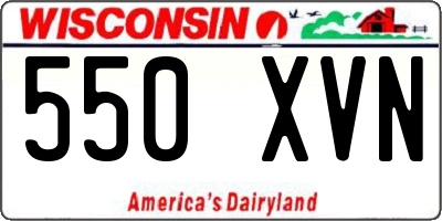 WI license plate 550XVN