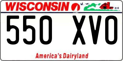 WI license plate 550XVO