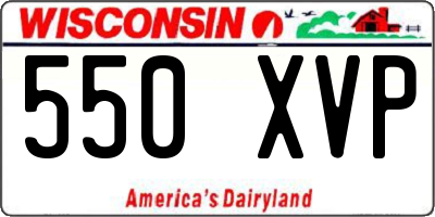 WI license plate 550XVP