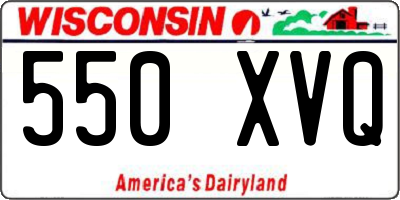 WI license plate 550XVQ