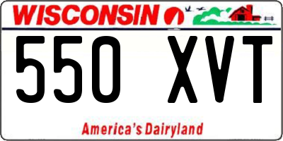 WI license plate 550XVT