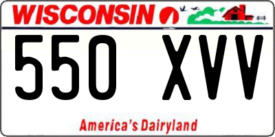 WI license plate 550XVV