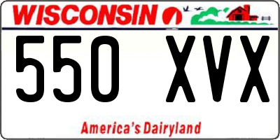 WI license plate 550XVX