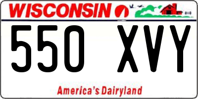 WI license plate 550XVY